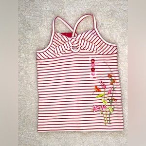 Gymboree TROPICAL PARADISE SIZE 4 red white stripe butterfly flower tank top